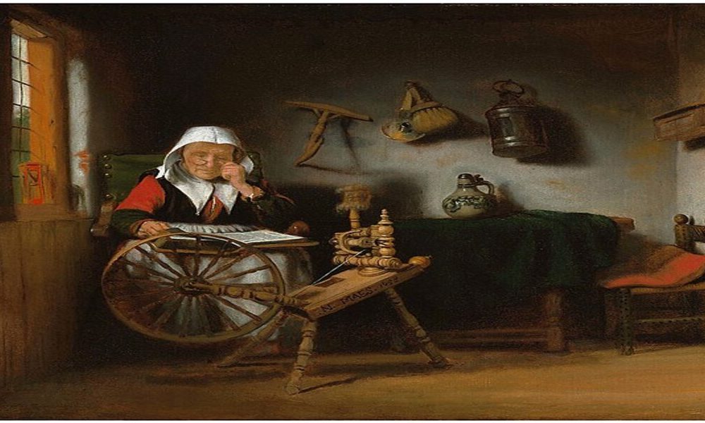 620ceed0c2c3e 620ceed0c2c3fNicolaes Maes Old woman reading at a spinning wheel 1658.jpg 1000x600